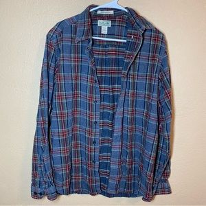 L.L. Bean Traditional Plaid Flannel Button Down Long Sleeve Medium